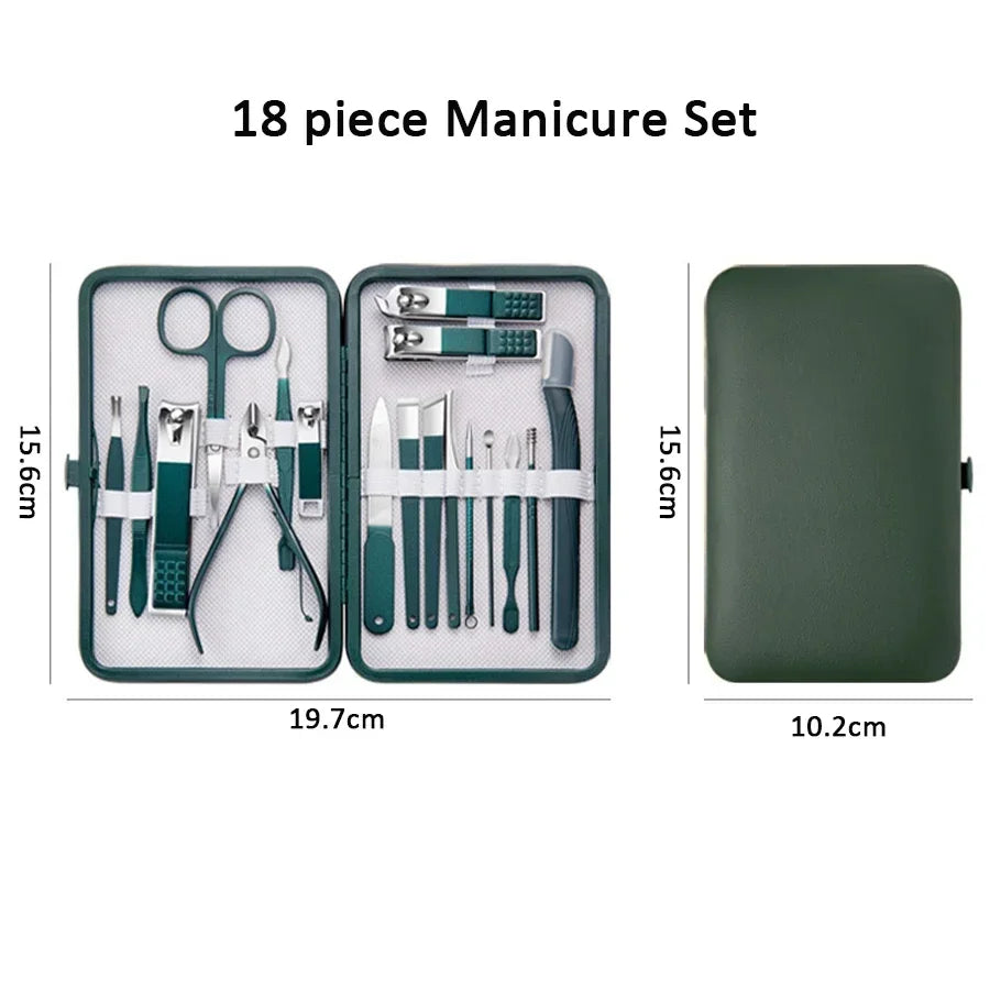 Stainless Steel Manicure & Pedicure Set with Travel Case Manicure Pedicure Set HIP
