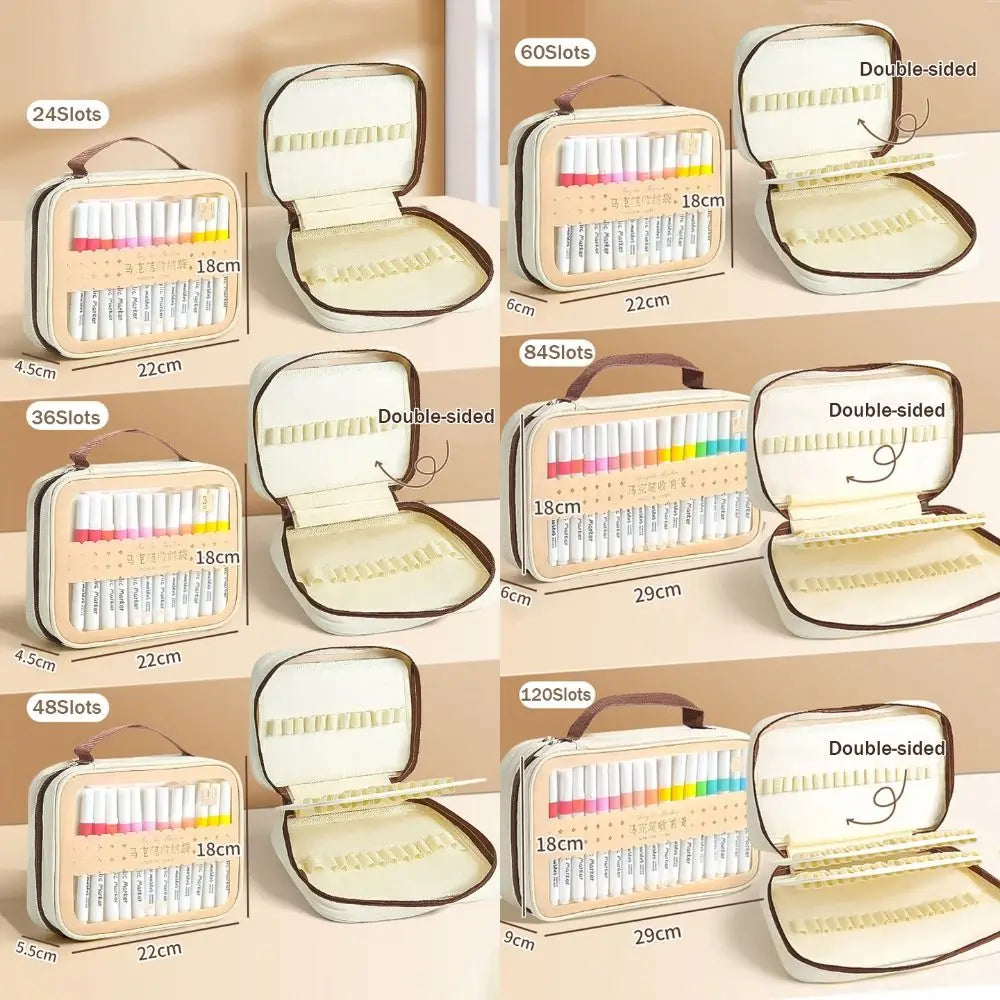 Large Capacity Marker Pen Storage Bag – 24 to 120 Slots Marker Pen Storage Bag HIP