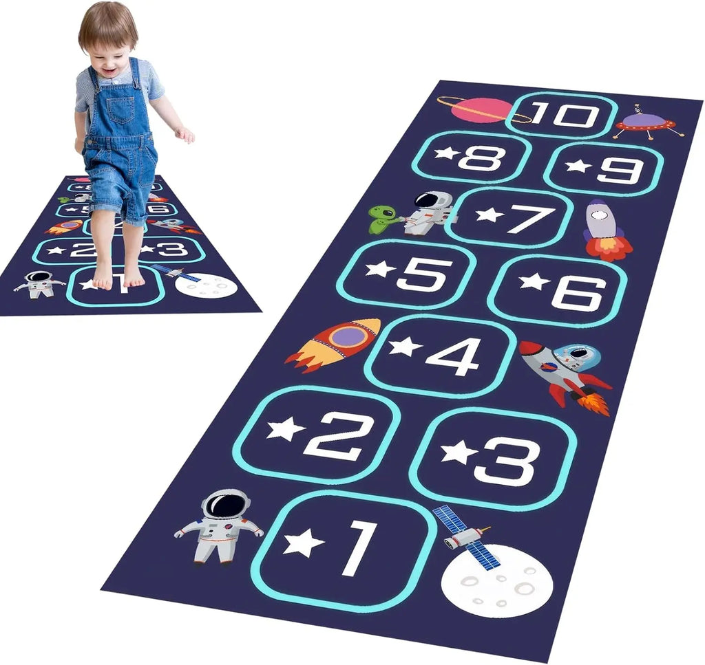 Space Hopscotch Kids Play Rug – Non-Slip, Washable & Educational Kids Educational Rug HIP
