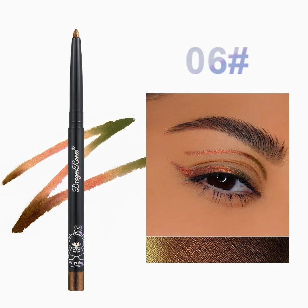 Pearlescent Aurora Eyeliner Pencil Waterproof Blue Purple Diamond Glitter Eye Shadow Metallic Chrome Lying Silkworm Eyes Makeup HIP 06
