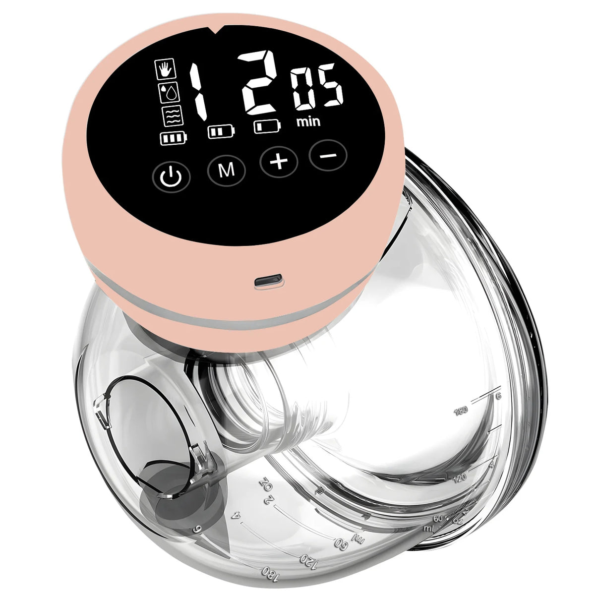 Wearable Hands-Free Electric Breast Pump – USB Rechargeable Electric Breast Pump HIP Pink