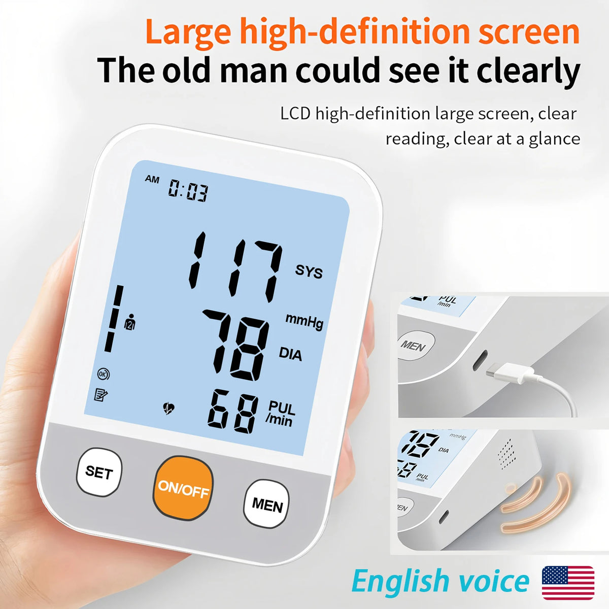 Fireurus Arm Digital Blood Pressure Monitor – Voice & Backlight Blood Pressure Monitor HIP