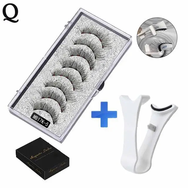 3D Natural Magnetic Eyelashes,With 5 Magnetic Lashes Shipping Box Eyelashes Handmade False Gift Reusable Support Drop Magne T6N2 HIP MB17K