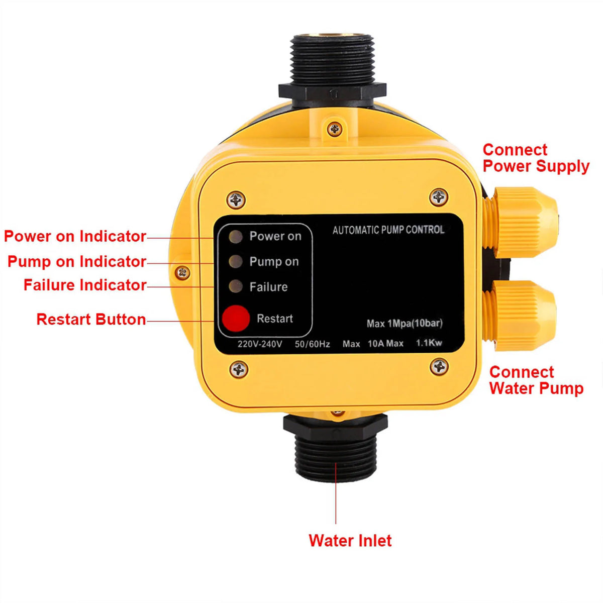 Automatic Pressure Electric Controller with Gauge Home Accessory Pump Pressure Controller Pump Pressure HIP