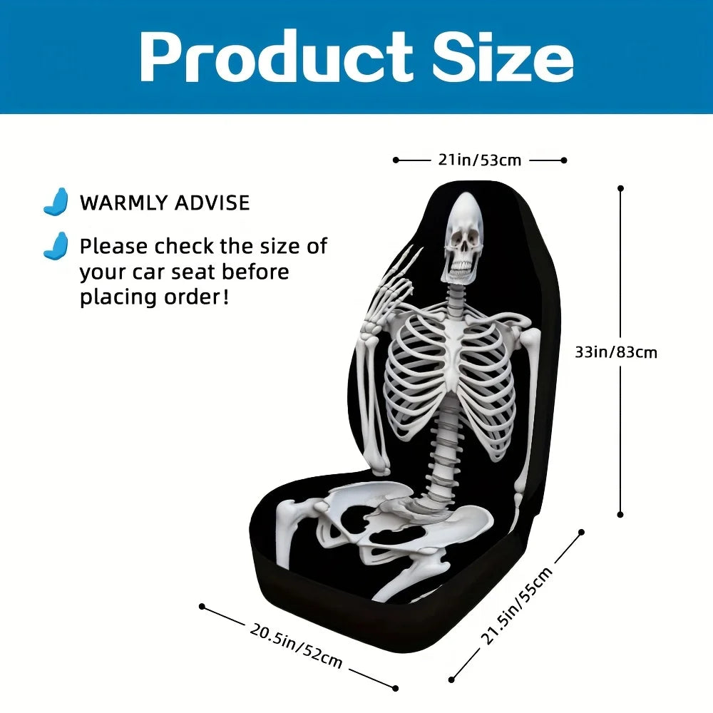 Skeleton Rock Car Seat Covers Set of 2 – Universal Fit Car Seat Covers HIP