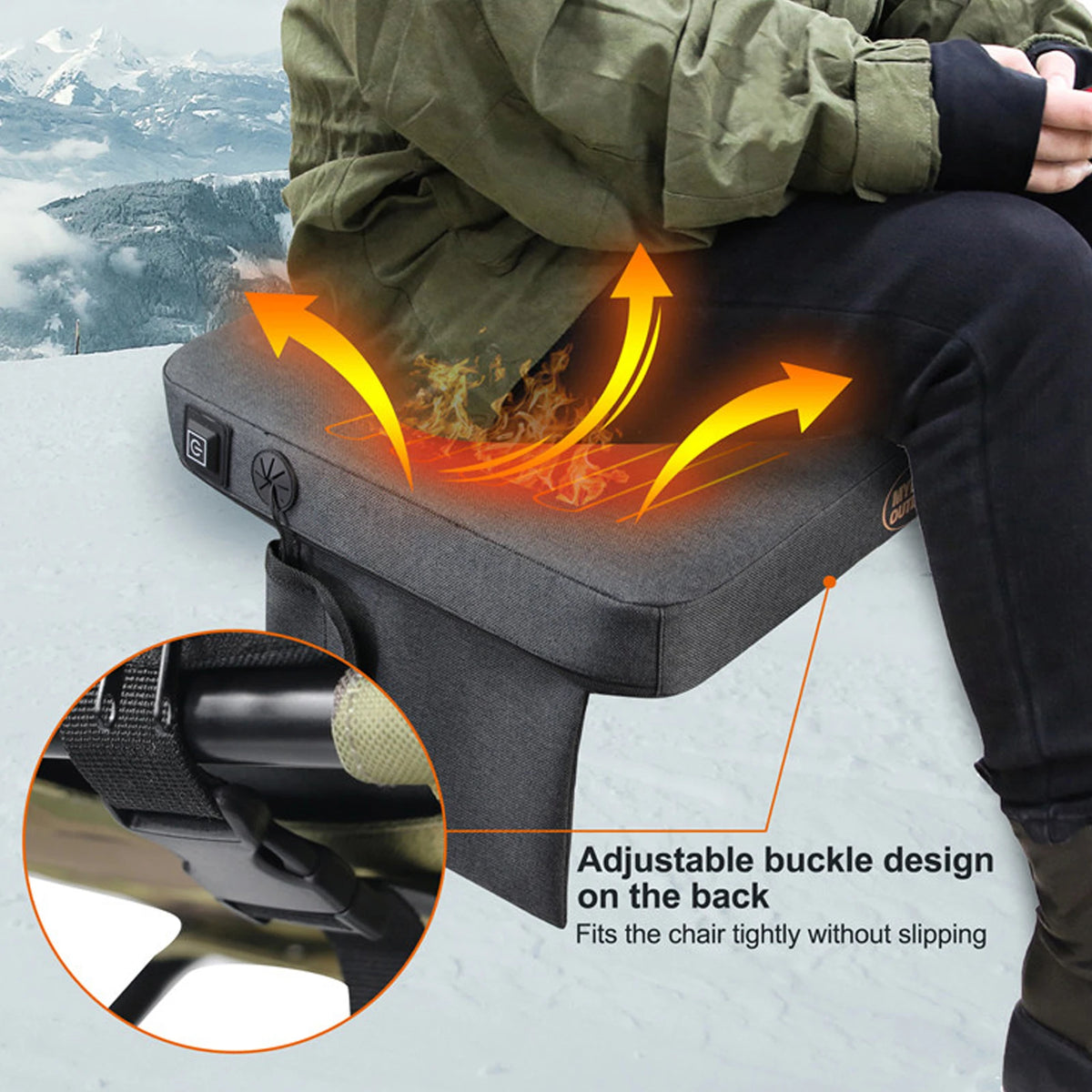 Outdoor USB intelligent Heating Seat cushion warm heating pad Winter Camping Seat Cushion HIP