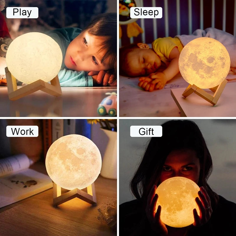 Moon Lamp LED Night Light with Stand – Battery Powered LED Night Light HIP
