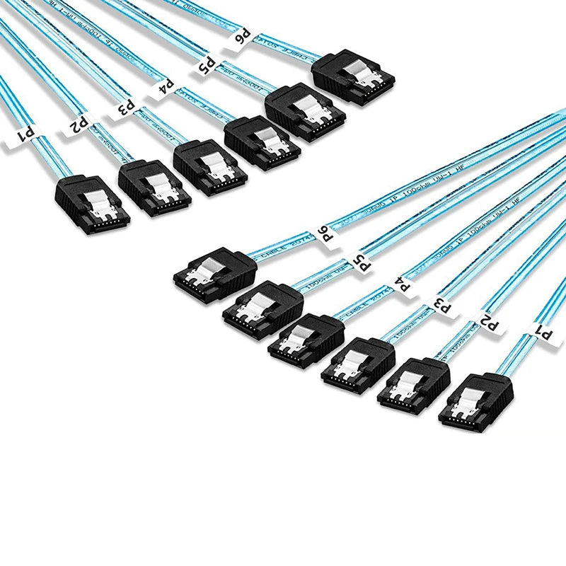6-Pack SATA 3.0 7-Pin SSD Cable Splitter & Adapter | OULLX SATA Cable Adapter HIP