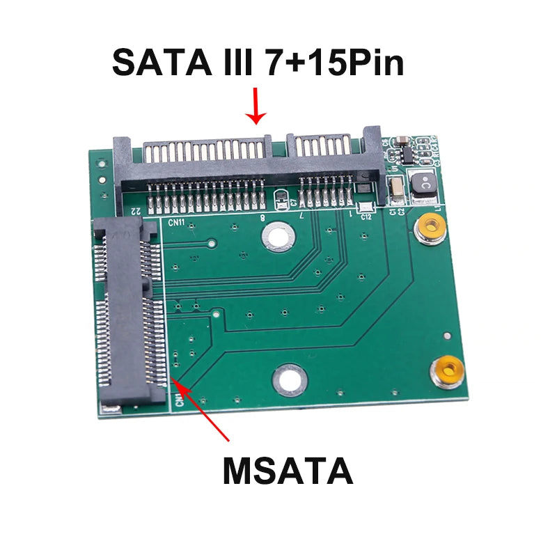 mSATA SSD to SATA 3.0 Adapter Card – 2.5" SATA III Converter SSD Adapter Card HIP