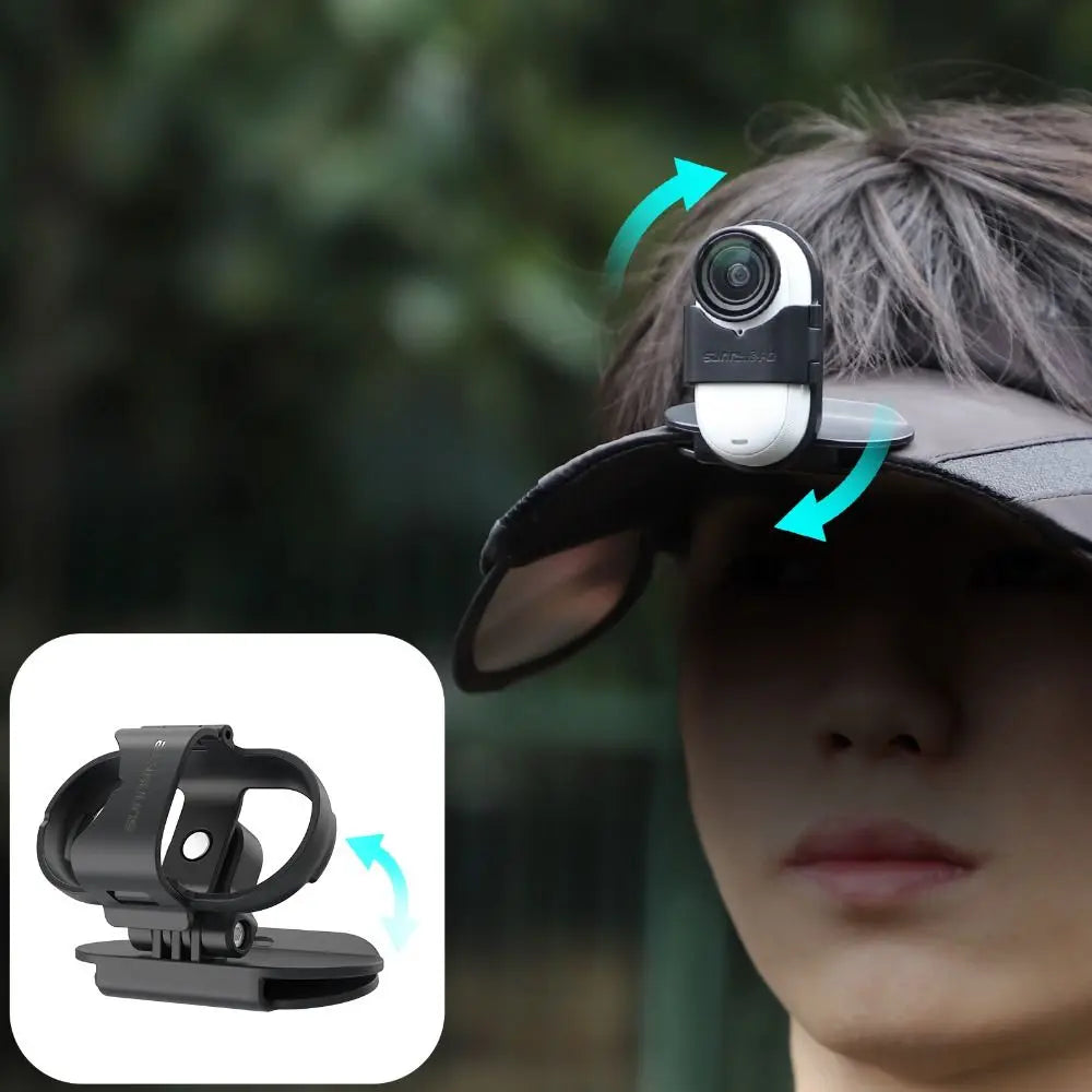 360° Hat Clip Mount for Insta360 GO 3 & GO 3S | Quick Release Action Camera Mount HIP
