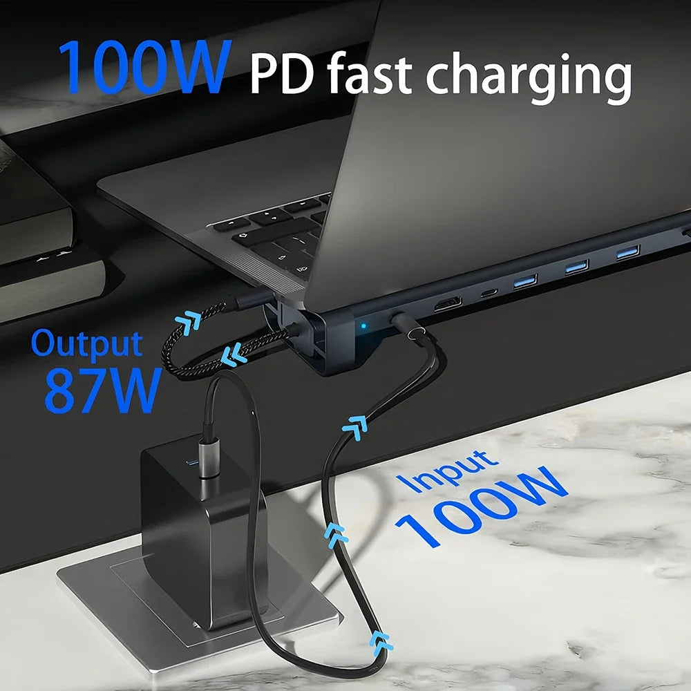 10-in-1 USB-C Docking Station – 4K HDMI, 100W PD, USB 3.0 USB-C Docking Station HIP