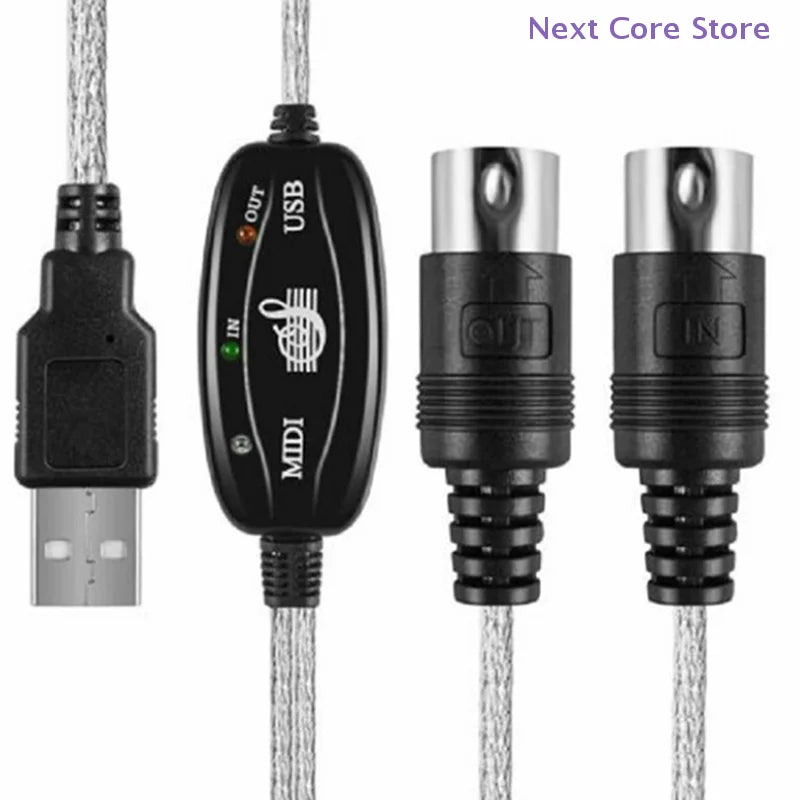 USB to MIDI Cable Converter – 16 Channel IN/OUT Keyboard MIDI USB Adapter HIP