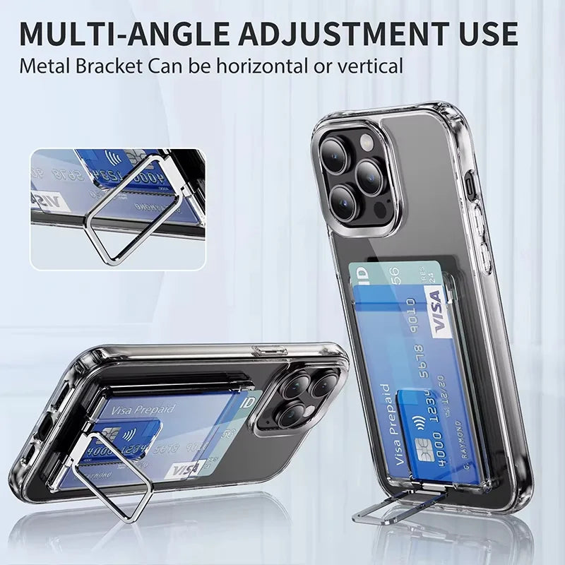 MagSafe Transparent Card Wallet Case – iPhone 15 16 17 Magnetic Card Wallet HIP