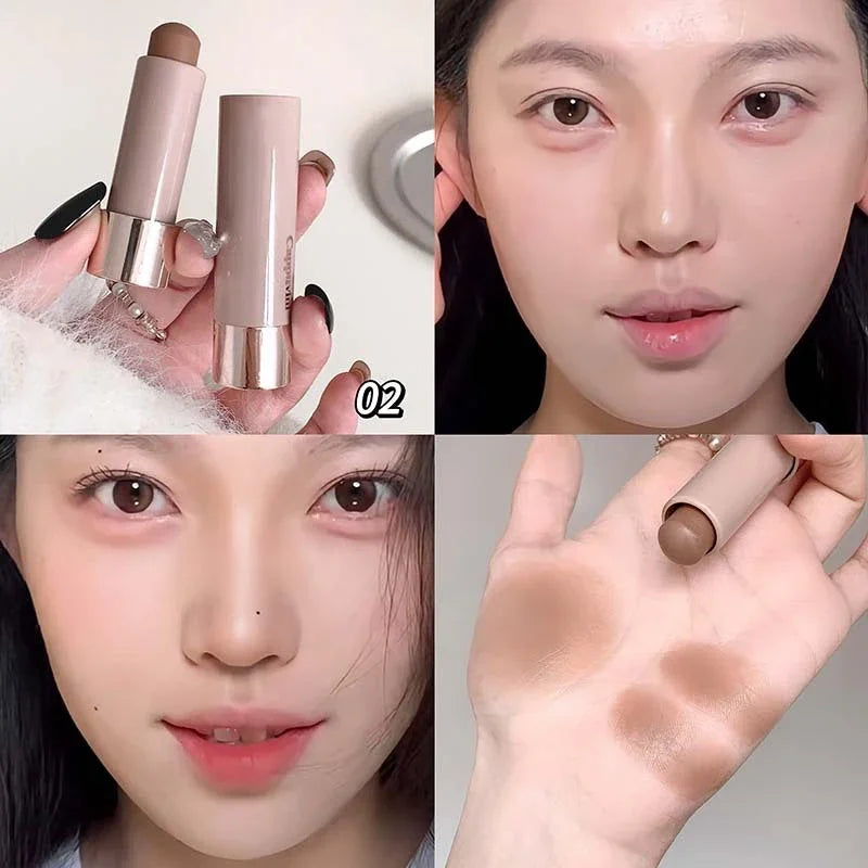 Gray Brown Bronzer Contouring Stick Waterproof Cream Texture Moisturizing Shadow Contouring Pen Face Concealer Cosmetics Makeup HIP 02