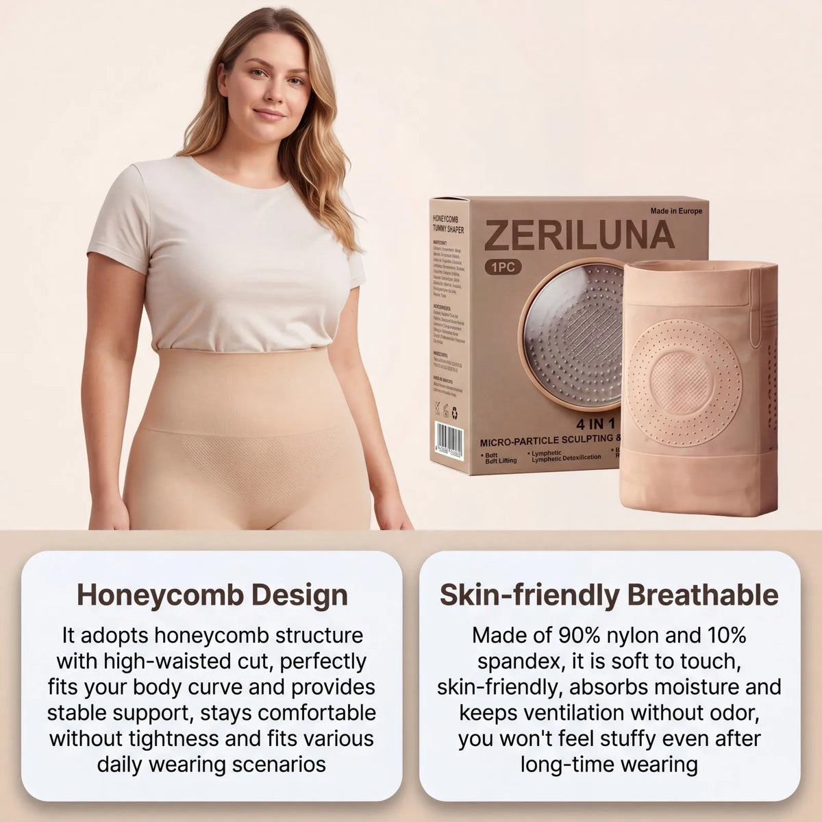 Zeriluna Honeycomb High Waist Seamless Shaping Pants for Women Seamless Shaping Pants HIP