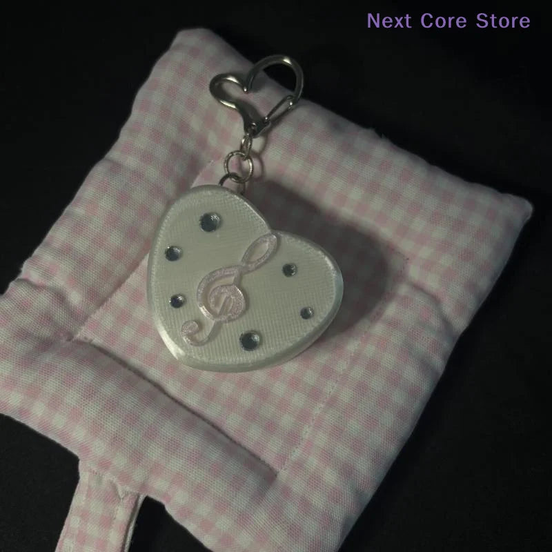 Y2K Heart Earphone Storage Bag & Keychain – Musical Note Earphone Storage Bag HIP