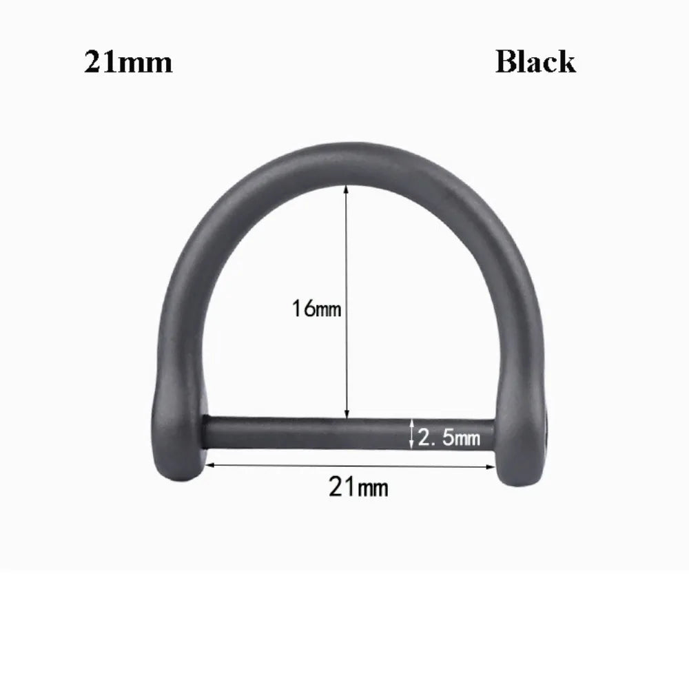 Titanium Alloy Horseshoe Buckle Shackle Key Ring – 10 Styles Titanium Shackle Buckle HIP 21mm Black