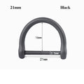 Titanium Alloy Horseshoe Buckle Shackle Key Ring – 10 Styles Titanium Shackle Buckle HIP 21mm Black