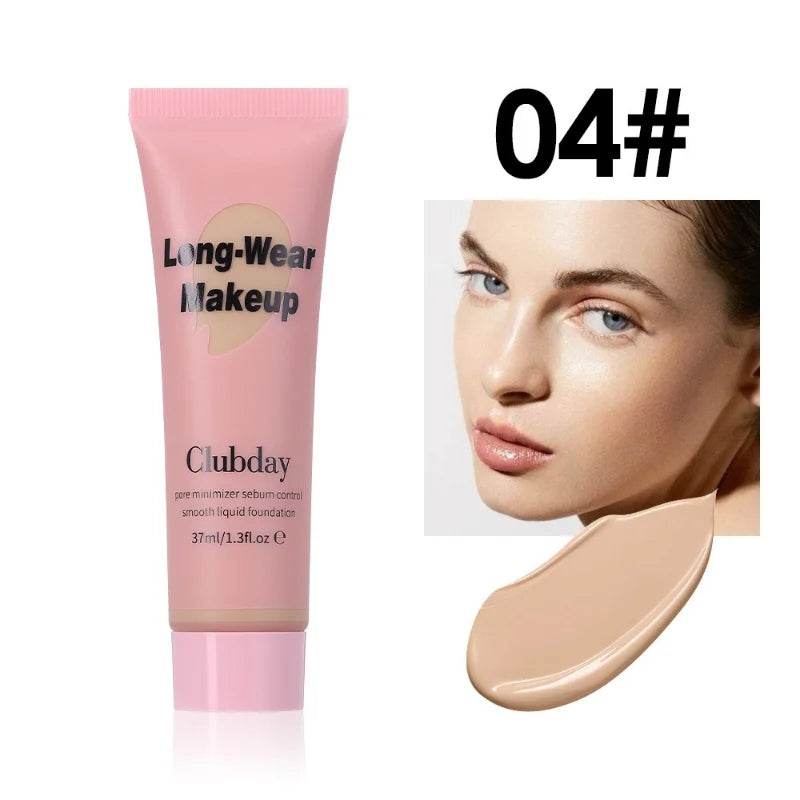10 Colors Long Wear Liquid Foundation Waterproof Matte Makeup Base Full Coverage Pore Minimizing Creamy Foundation Face Makeup HIP 04