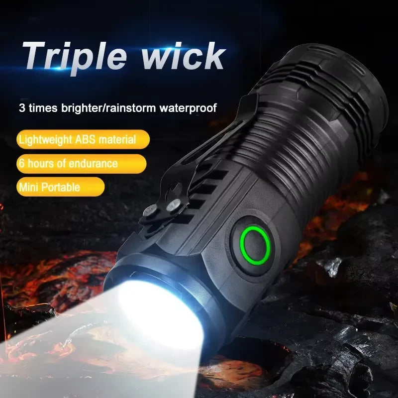 ESMARTER Mini EDC Flashlight 1000 Lumen – 3-LED, Rechargeable LED EDC Flashlight HIP