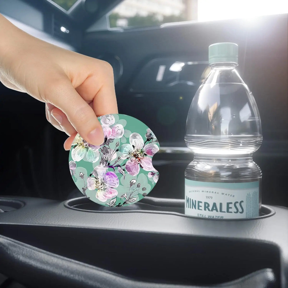 Car Cup Holder Coasters 2-Pack – Anti-Slip Rubber Insert Mat Car Cup Holder Coaster HIP