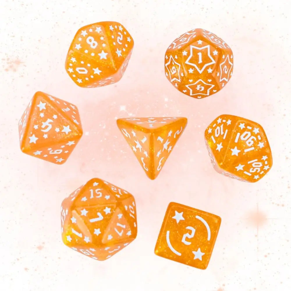 7-Piece Acrylic Star Polyhedral Dice Set – D4 to D20, 8 Colors Polyhedral Dice Set HIP