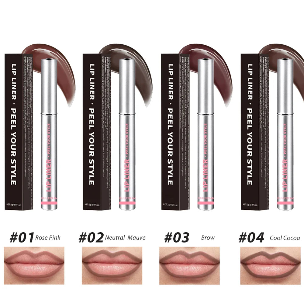 JUJU Dream Peel Off Lip Liner Tint – Waterproof Matte Stain Peel Off Lip Liner HIP 4 packs