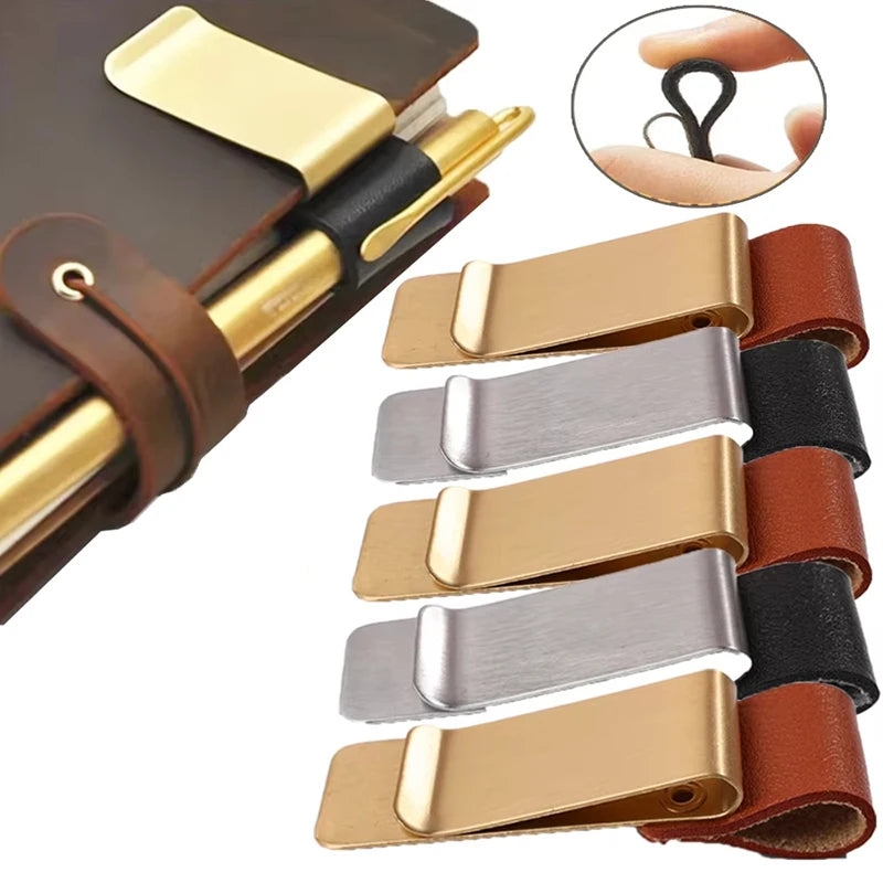 PU Leather Folder Clip Pen Holder – Office Organizer Desk Pen Organizer HIP