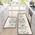 Rustic Floral Kitchen Runner Rug – Non-Slip Washable Mat Kitchen Runner Rug HIP 2pc40x60-40x120felt