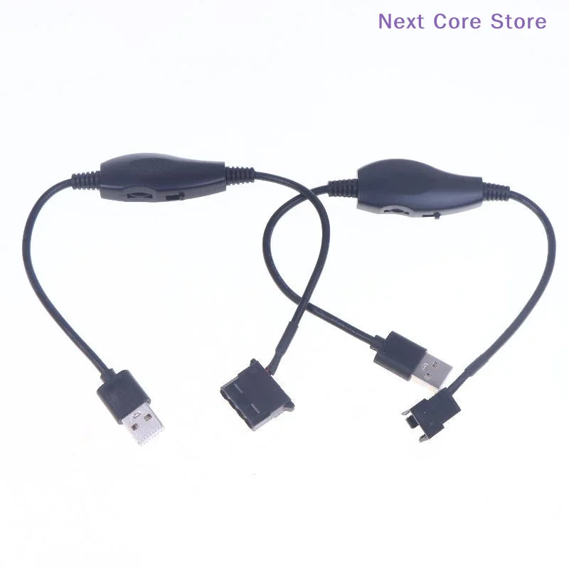 USB 5V to 12V 4-Pin PWM Fan Power Adapter Cable + Speed Switch Fan Power Adapter Cable HIP