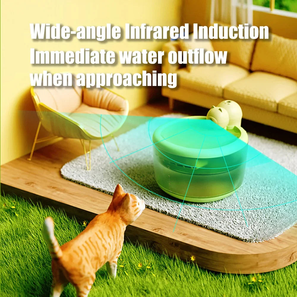 2.2L Wireless Cat Water Fountain – Smart Sensor & USB-C Pet Water Fountain HIP