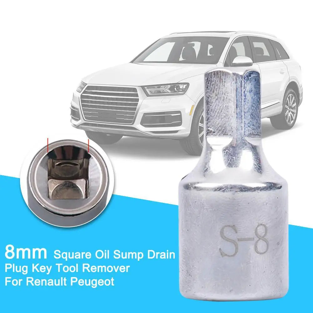 For Renault Peugeot Professional 8mm Square Oil Sump Drain Plug Key Tool Remover Fit Oil Pan Drain Screw Disassembly Tool HIP