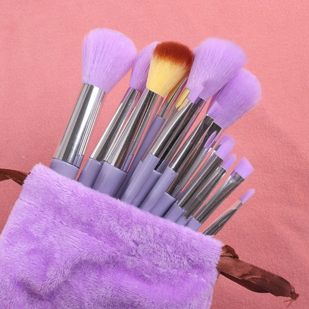 RUZOFO 13-Piece Makeup Brush Set – Foundation, Blush & Eye Makeup Brush Set HIP C505-Purple bag