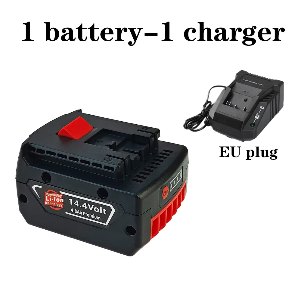 Aimjin 14.4V 4.8Ah Li-Ion Replacement Battery for Bosch Power Tool Battery HIP 1 battery-1 charger China Mainland