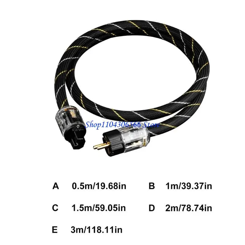 HiFi Power Cord Gold-Plated Contacts – Low Noise Audio Cable HiFi Power Cable HIP
