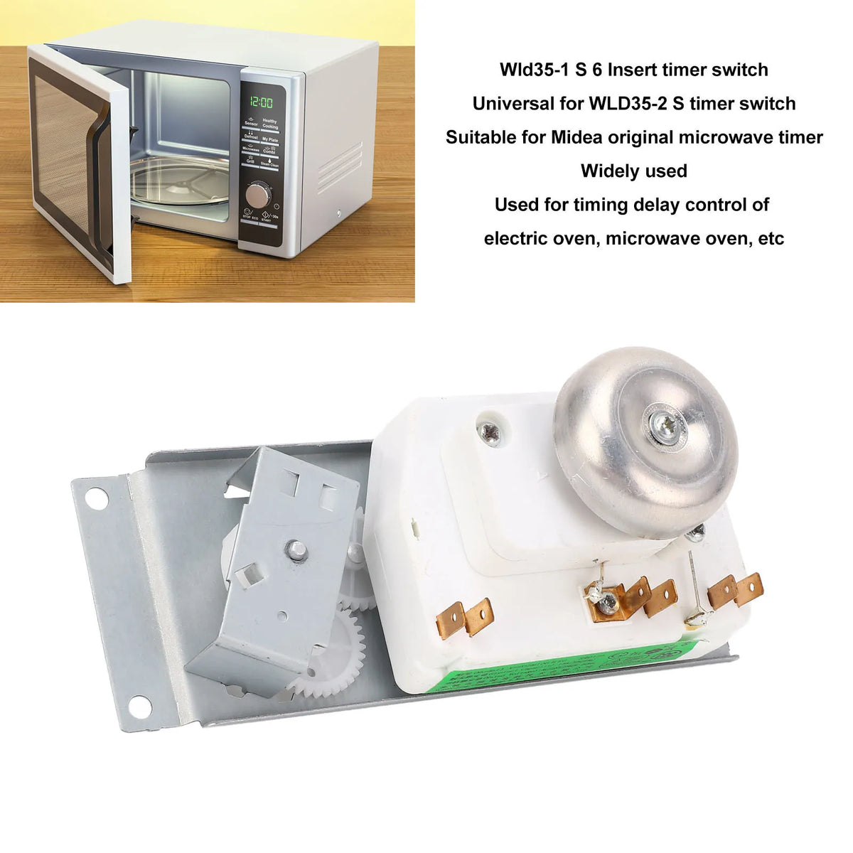 Microwave Timer Oven Time Controller 50Hz High Temperature Resistant Light Weight Stainless Steel WLD35-1 S for Kitchen HIP