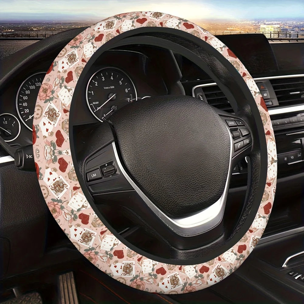 Steering Wheel Cover – Rose, Heart & Gold Marble | HIP Steering Wheel Cover HIP 1