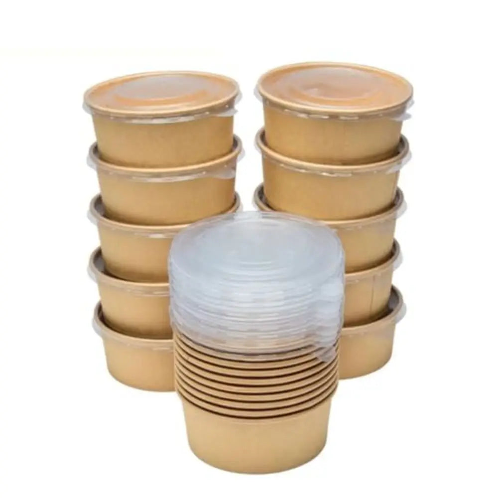 10-Pack Kraft Paper Lunch Boxes with Lids | Leakproof Bento Disposable Lunch Box HIP