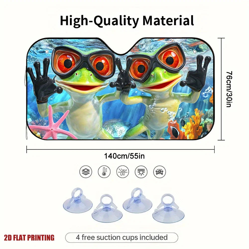 Frog-Themed Car Sun Visor – Easy Clip-On, All-Day Shade Car Sun Visor Cover HIP