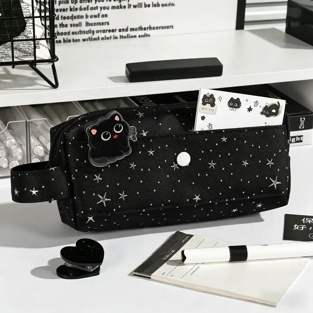 Star Print Large Capacity Pencil Case – Handheld Pen Bag Pencil Case HIP