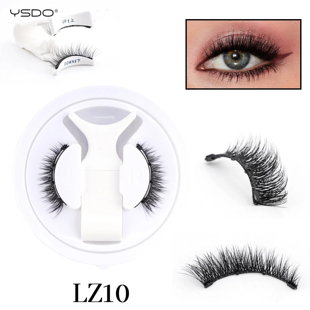 1 Pair 3D Magnetic Eyelashes Set with Reusable Lshes Tweezers Natural Soft False Lashes Eyelash Extension Tools Kit HIP LZ10