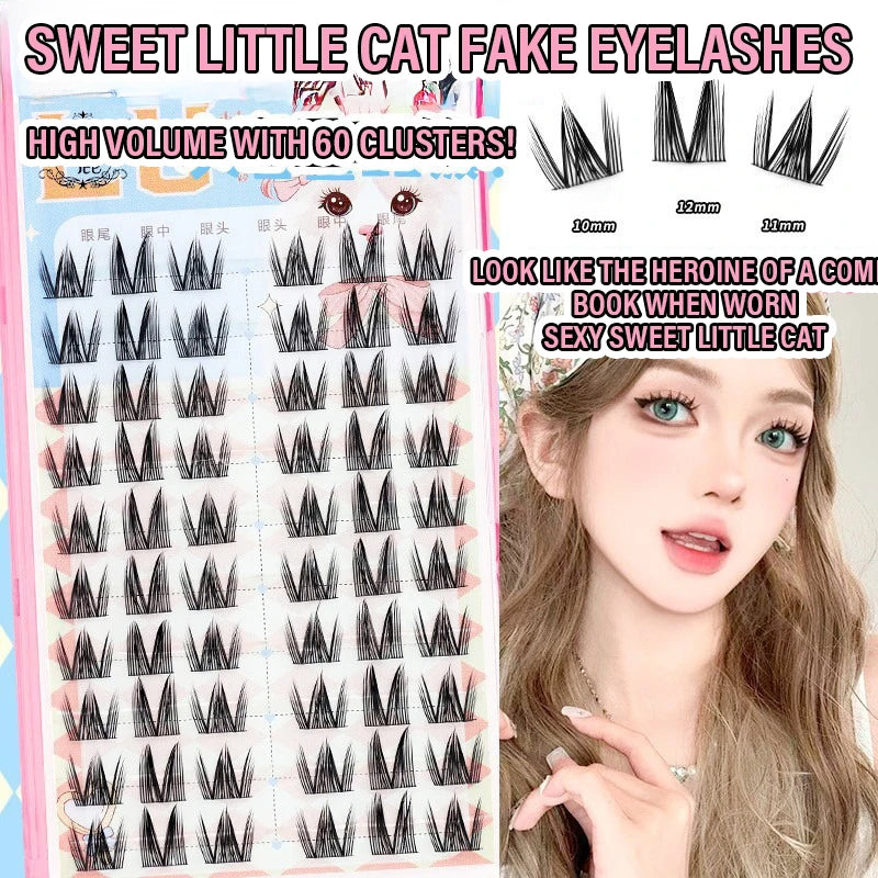Large Capacity Segmented Lashes Transparent Black Band Sunflower False Eyelashes Natural Soft Fairy Style for Effortless Volume HIP 16