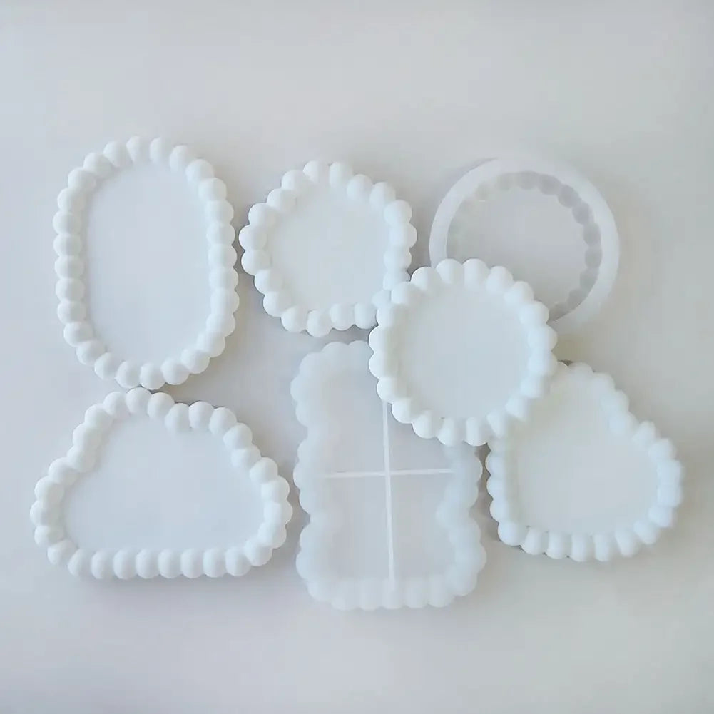 1Pc Heart Tray Resin Mold Cloud Coaster Silicone Molds for Irregular Tray, DIY Jewelry Trinket Dish, Candle Holder Casting HIP