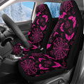 Pink Bats Halloween Car Seat Cover Set – 2-Piece Soft Plush Car Seat Cover Set HIP black