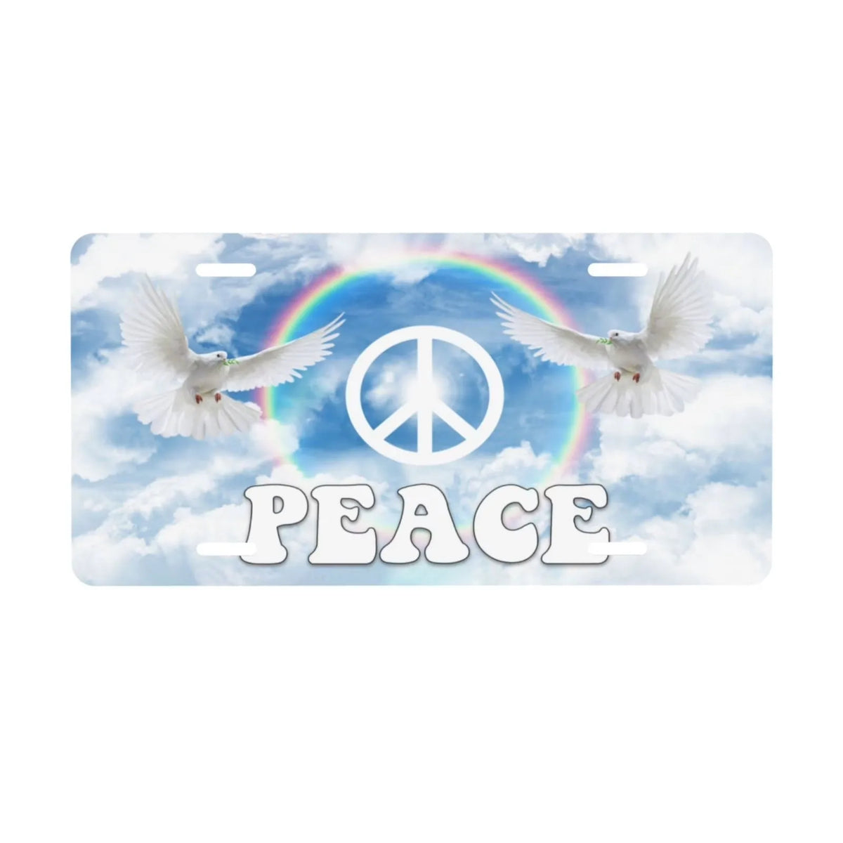 Be Kind Flower Peace Sign Aluminum Vanity License Plate Vanity License Plate HIP 1