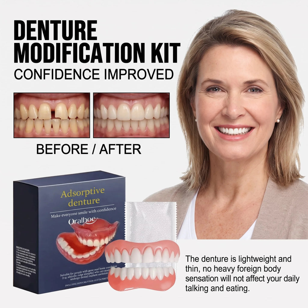 Temporary Denture Reline Kit – Full Upper & Lower Veneer Cover Denture Reline Kit HIP