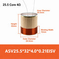 Bass Speaker Voice Coil 19.5–38.5mm White Aluminum 2-Layer Speaker Repair Part HIP 25.5-32x4