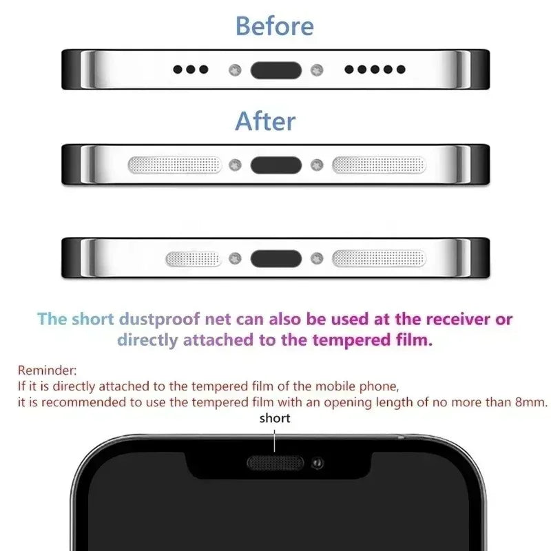 13-Pc Phone Speaker Dust Mesh Stickers – iPhone & Samsung Phone Dust Cover HIP