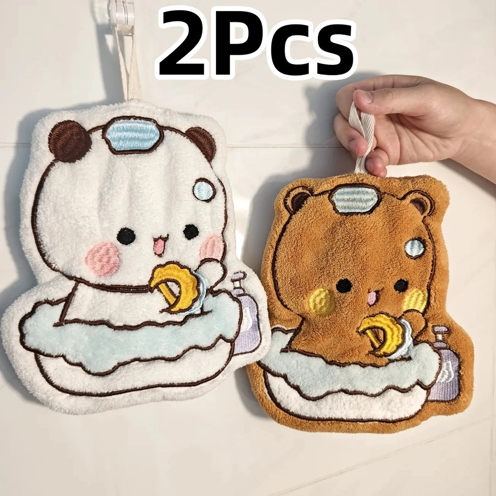 Panda Bubu & Dudu Hanging Kitchen Towel – Quick-Dry Dish Cloth Kitchen Dish Towel HIP A 2 Pcs