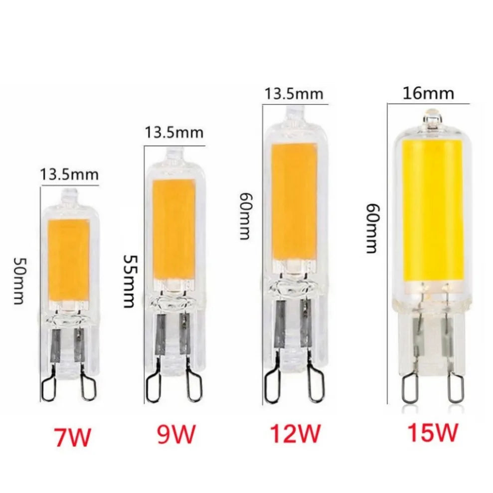 10-Pack G9 LED COB Bulbs 7W–15W 220V Super Bright Glass Lamp LED Light Bulbs HIP